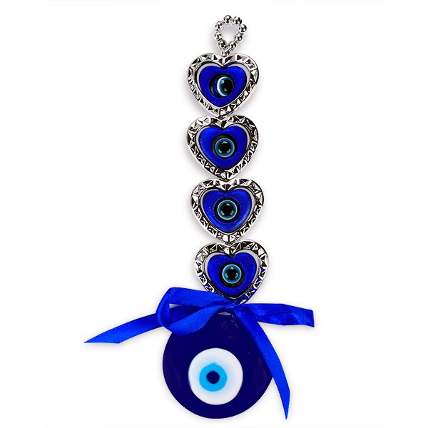 Blue Hearts Evil Eye Wall Hanging